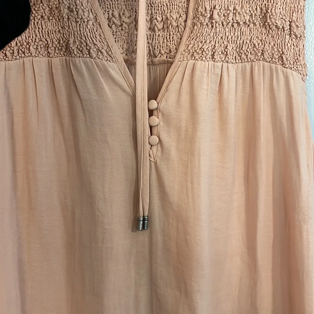 Free People Pink Ruffle Me Up Top- Pink- Small; perfect all-season feminine top!